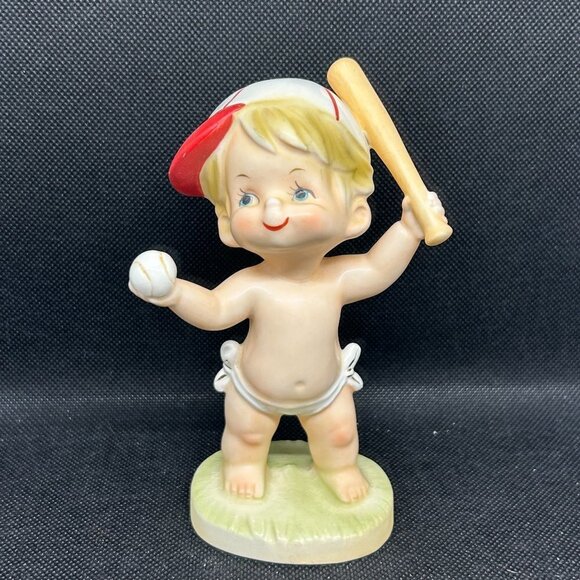 Vintage Inarco Baseball Baby Boy figurine E-5928 - Picture 1 of 3